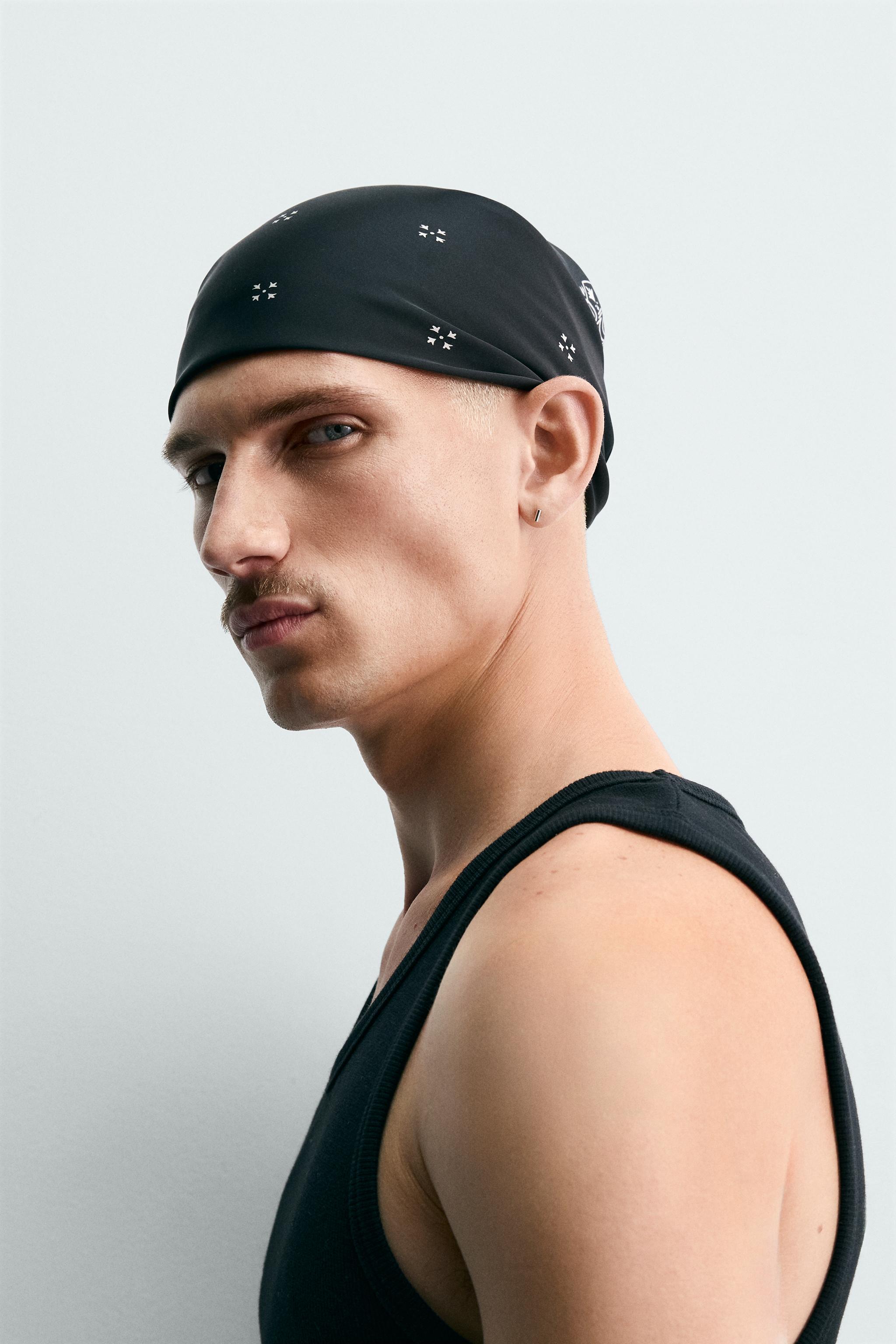 GEOMETRIC PRINT SATIN BANDANA
